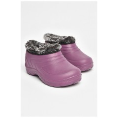 Галоші дитячі на хутрі бордового кольору 205089L