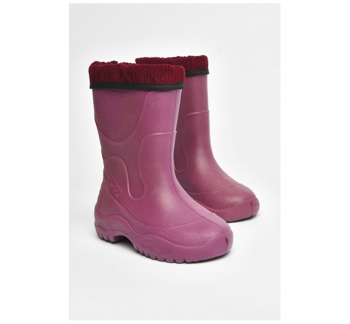 Чоботи піна дитячі для підлітка бордового кольору зі з`ємною шкарпеткою 205412L