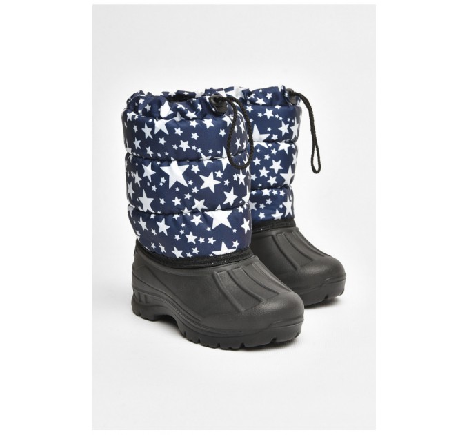 Дутики дитячі зима на хутрі темно-синього кольору 205419L