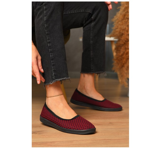 Тапочки женские бордового цвета 205437L