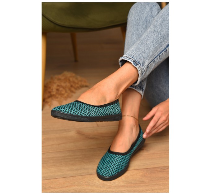 Тапочки женские зеленого цвета 205438L