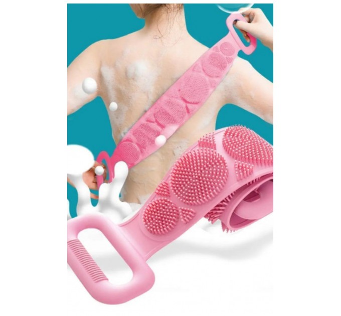 Двухсторонняя силиконовая мочалка-массажер для тела Silica Gel Bath Brush 205463L