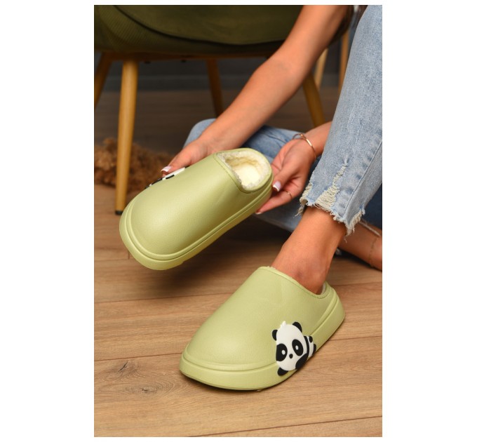 Калоші без задника утеплені салатового кольору 205566L