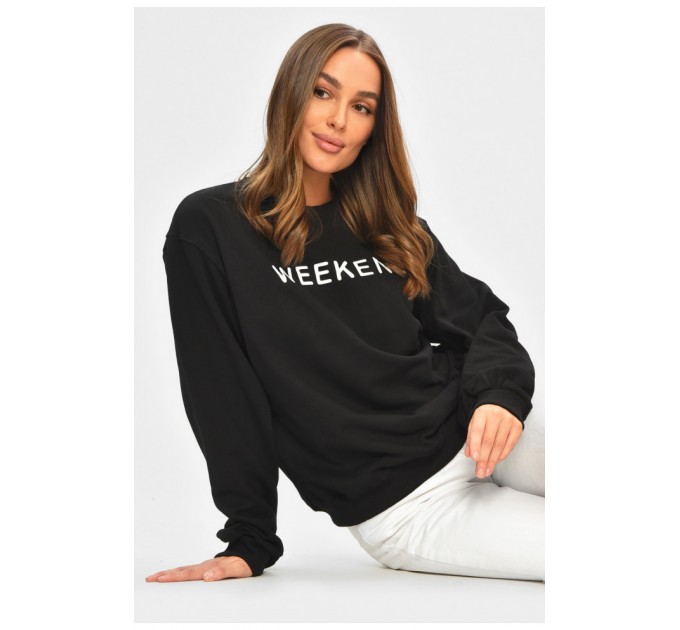 Світшот жіночий чорного кольору з принтом 205666L