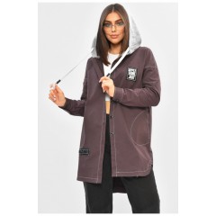 Вітровка жіноча однотонна темно-бордового кольору 205674L
