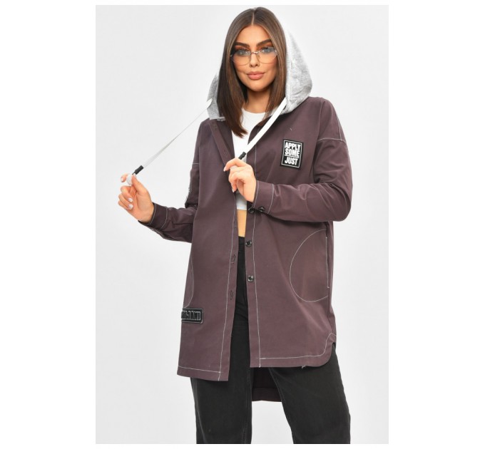 Вітровка жіноча однотонна темно-бордового кольору 205674L