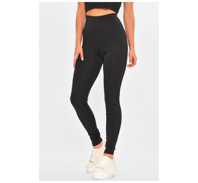 Лосины женские однотонные черного цвета 205690L