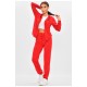Спортивний костюм жіночий однотонний червоного кольору 205712L