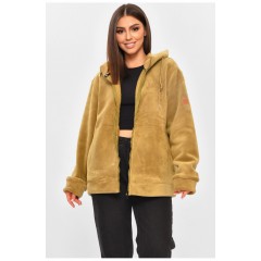 Кофта женская полар флис утепленная на молнии бежевого цвета 205785L Кофта женская полар флис утепленная на молнии бежевого цвета 205785L