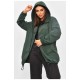 Женская ветровка однотонная темно-зеленого цвета 205787L