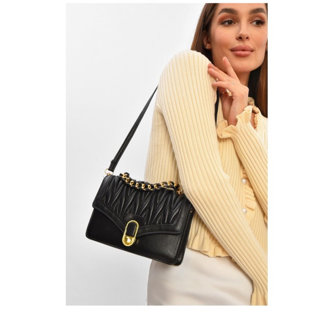 Сумка жіноча з екошкіри чорного кольору 205808L