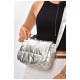 Сумка жіноча стьобана сріблястого кольору 205815L