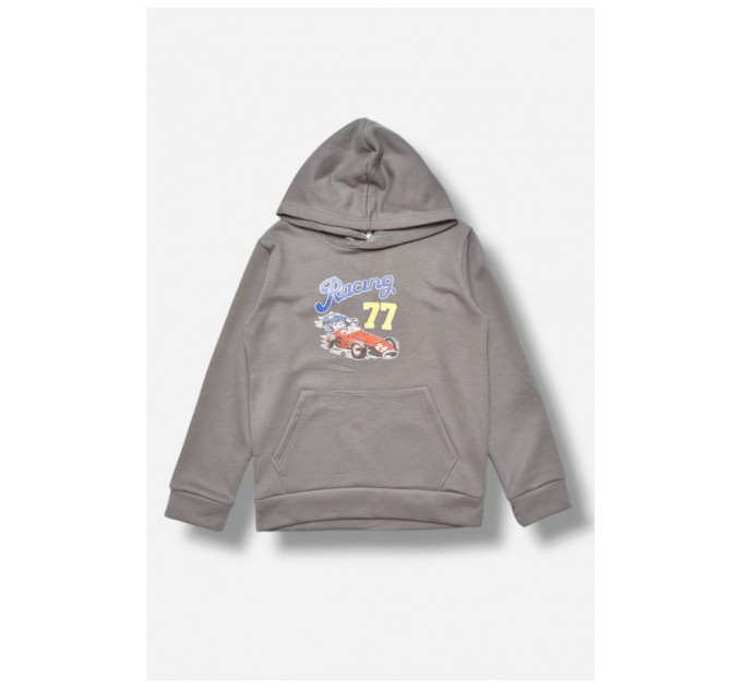 Світшот дитячий для хлопчика на флісі темно-сірого кольору 206001L