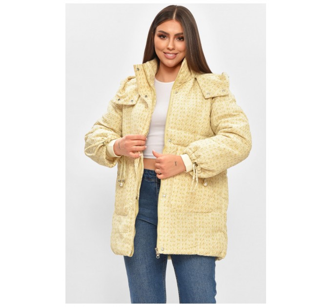 Куртка жіноча демісезонна світло-жовтого кольору 206070L