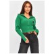 Женская кофта на молнии зеленого цвета 206264L