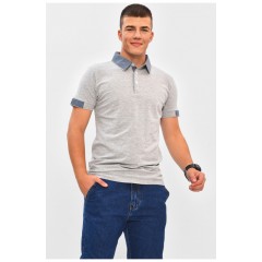 Футболка чоловіча поло сірого кольору 206352L Футболка чоловіча поло сірого кольору 206352L