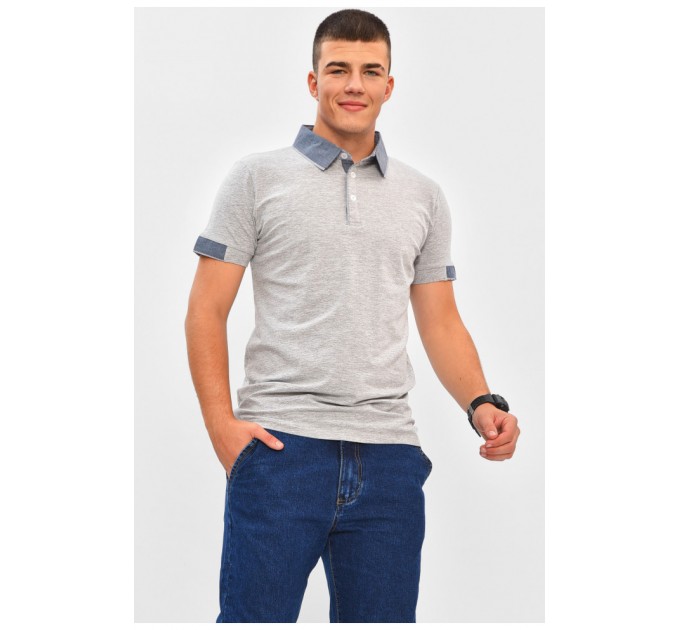 Футболка чоловіча поло сірого кольору 206352L