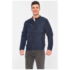 Бомбер чоловічий темно-синій замшевий 150675L