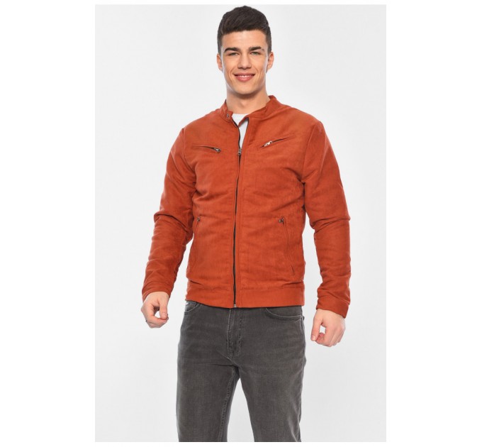 Бомбер чоловічий теракотовий замшевий 153600L