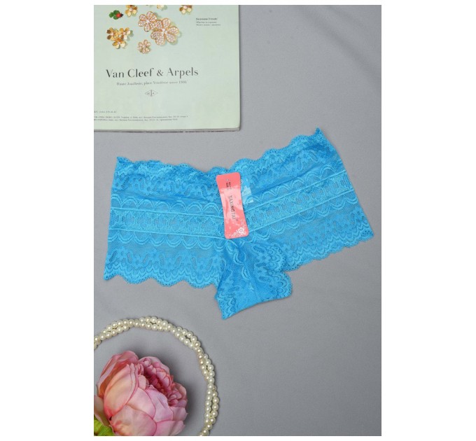 Труси жіночі гіпюрові блакитного кольору 154951L