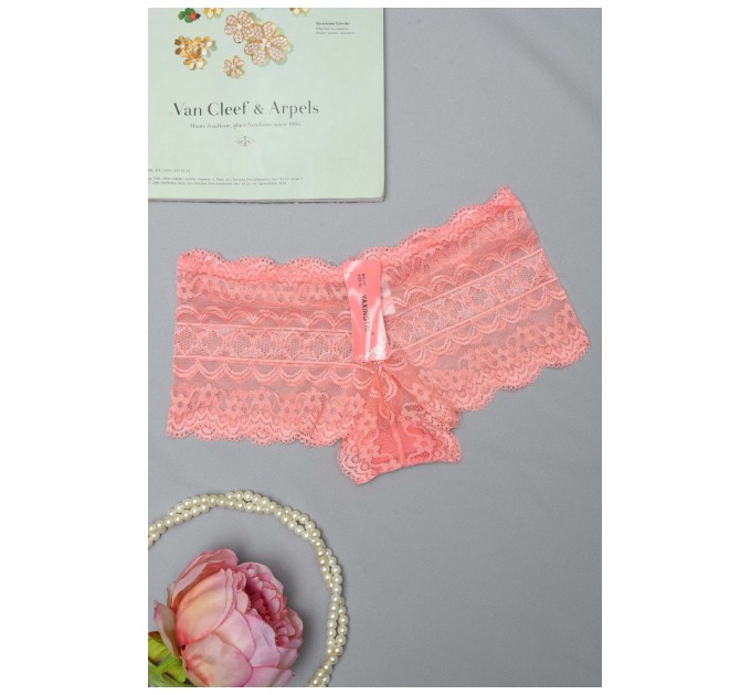 Трусы женские гипюровые кораллового цвета 154952L