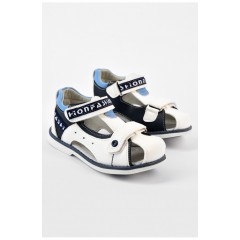Сандалі дитячі хлопчик білого кольору на липучці 156004L