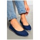 Балетки жіночі темно-синього кольору текстиль 156478L