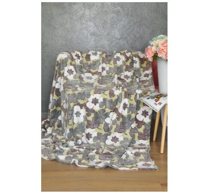 Плед із квітковим принтом розмір 200*220 158583L