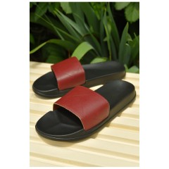 Шльопанці чоловічі бордового кольору 159899L