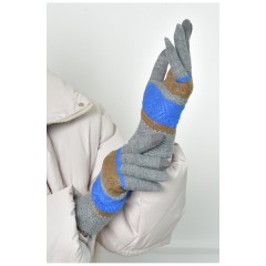 Перчатки женские сенсорные серого цвета 164116L Перчатки женские сенсорные серого цвета 164116L