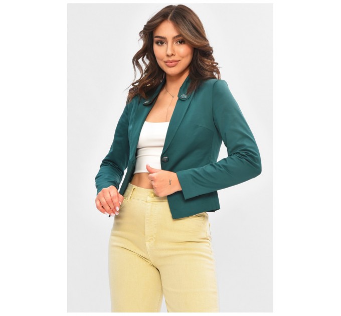 Піджак жіночий темно-зеленого кольору 164854L