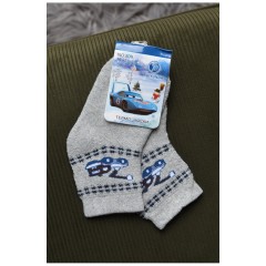 Носки детские махровые для мальчика светло-серого цвета 167962L