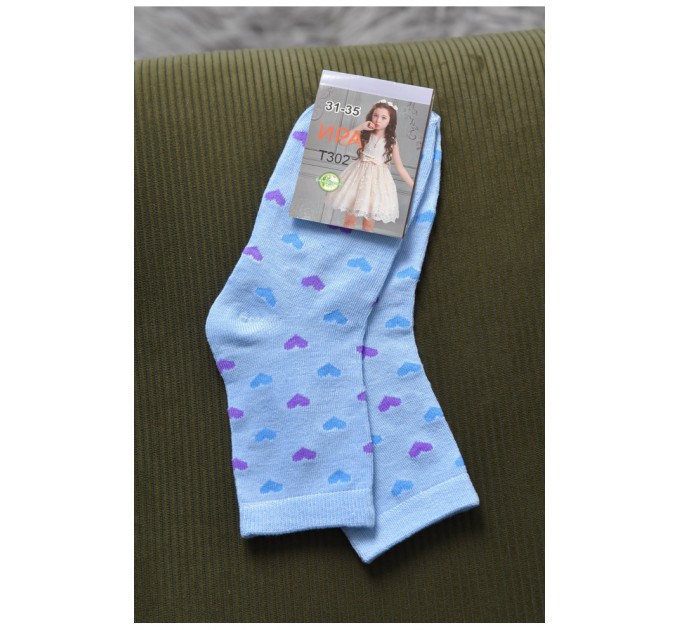 Шкарпетки для дівчинки блакитного кольору з малюнком 168373L