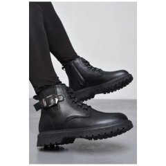 Черевики дитячі для дівчинки чорного кольору зимові 169332L