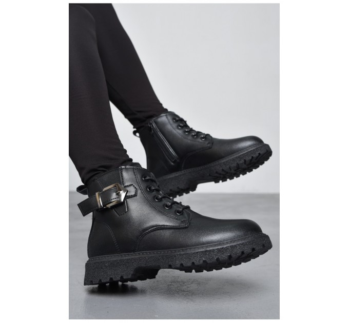 Черевики дитячі для дівчинки чорного кольору зимові 169332L