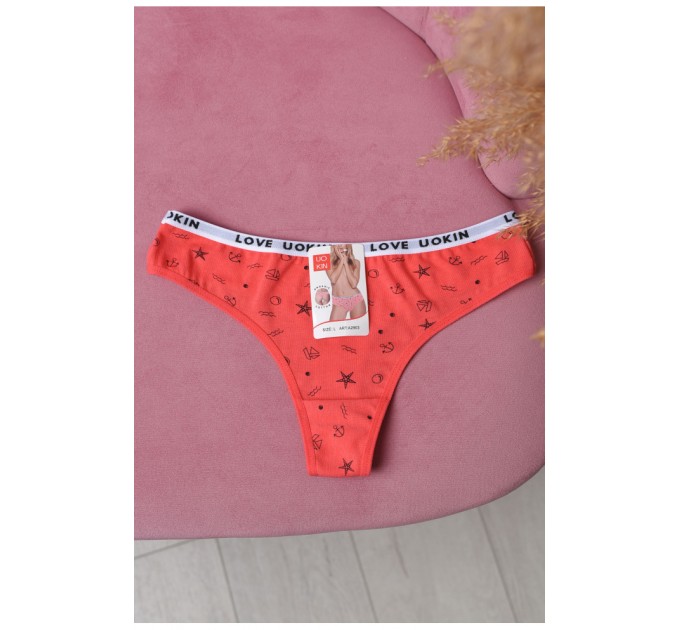 Стрінги жіночі з принтом коралового кольору 169754L