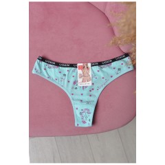 Стрінги жіночі з принтом м`ятного кольору 169772L Стрінги жіночі з принтом м`ятного кольору 169772L