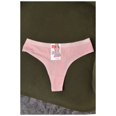 Стрінги жіночі однотонні рожевого кольору 169805L Стрінги жіночі однотонні рожевого кольору 169805L