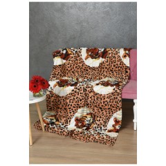 Плед коричневого кольору з принтом розмір 150*200 170622L