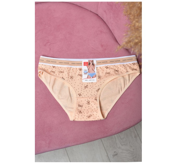 Труси жіночі з малюнком бежевого кольору 171802L