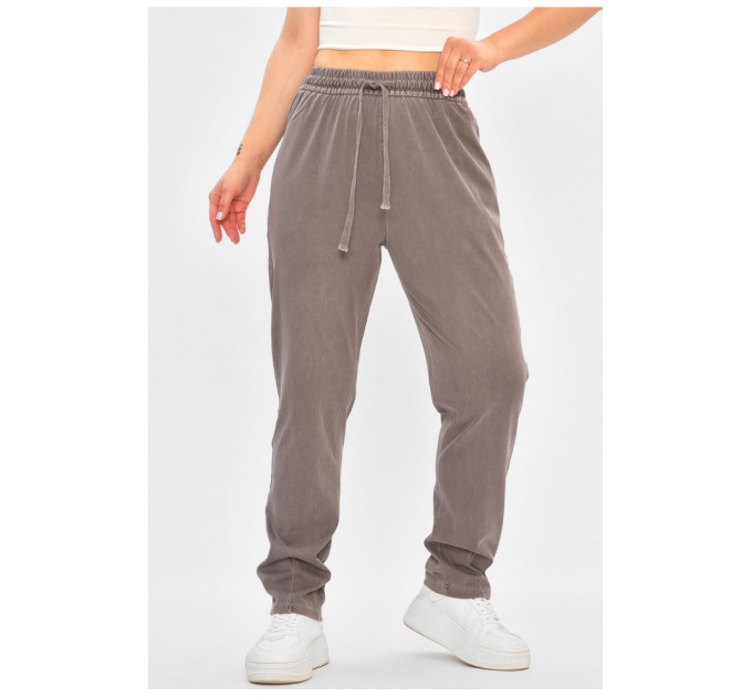 Джинсы женские полубатальные прямые серого цвета 173049L