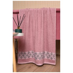 Полотенце банное махровое розового цвета 173609L Полотенце банное махровое розового цвета 173609L