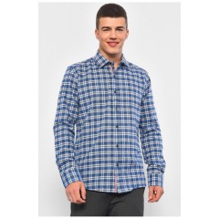 Сорочка чоловіча синього кольору в клітинку 174784L