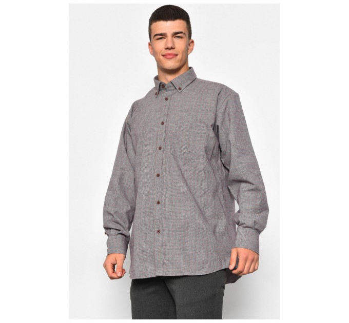 Рубашка мужская синего цвета в клетку 174876L