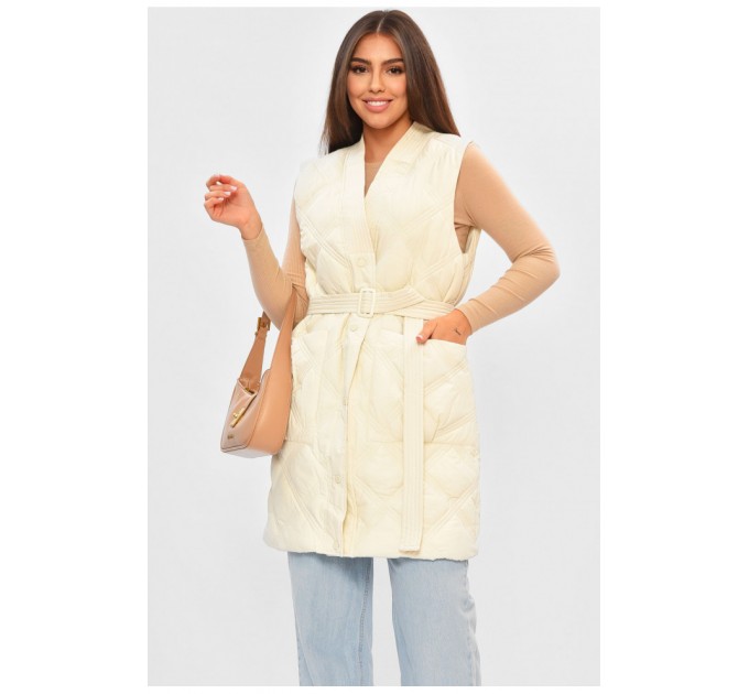 Жилетка жіноча молочного кольору 176022L
