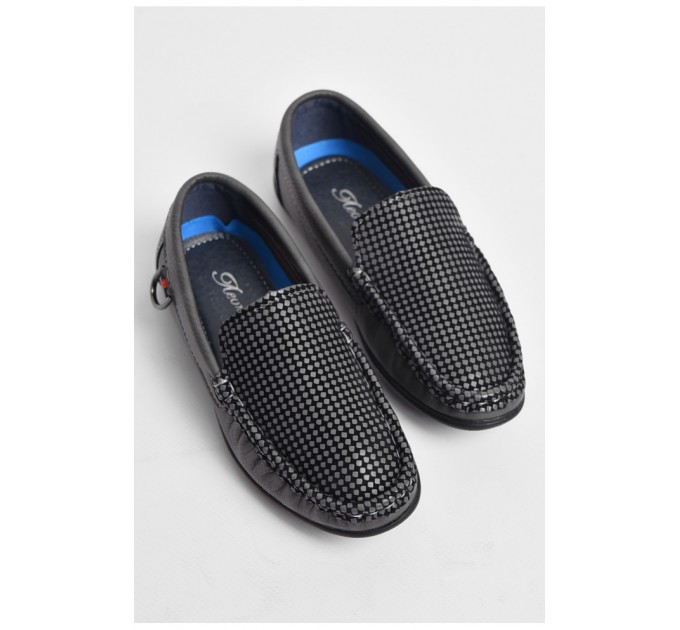 Мокасины детские для мальчика серого цвета 176648L