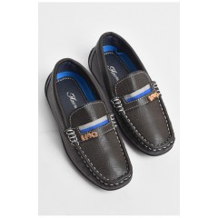 Мокасини дитячі для хлопчика темно-сірого кольору 176656L