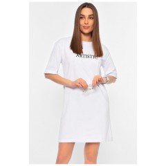 Жіноча туніка з тканини лакоста білого кольору. 178185L