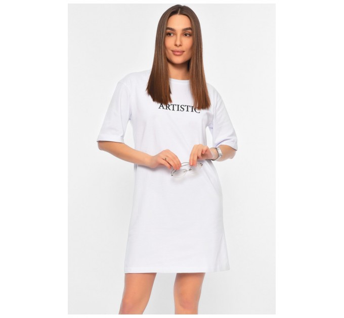 Жіноча туніка з тканини лакоста білого кольору. 178185L