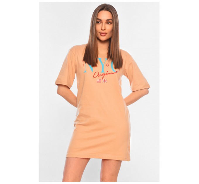 Туника женская с ткани лакоста бежевого цвета. 178212L